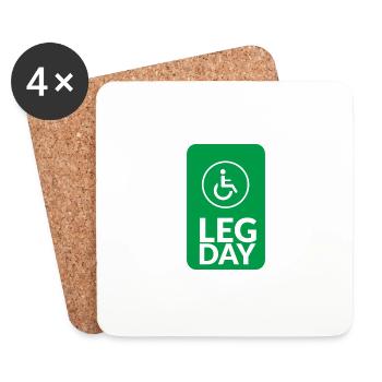 Citation drôle Gym-Leg Day Funny Ha - Dessous de verre (lot de 4) - blanc - Devant