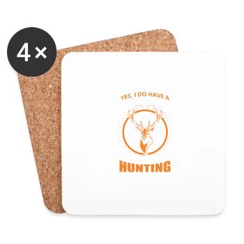 Zitates Zitat Bogenjagd Tee Spaß mein Pensionsplan - Untersetzer (4er-Set) - Weiß - Vorne