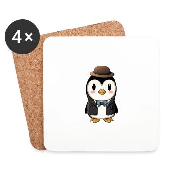 Gentleman Penguin - Coasters (set of 4) - white - Front
