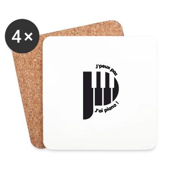 j'peux pas j'ai piano ! - Dessous de verre (lot de 4) - blanc - Devant