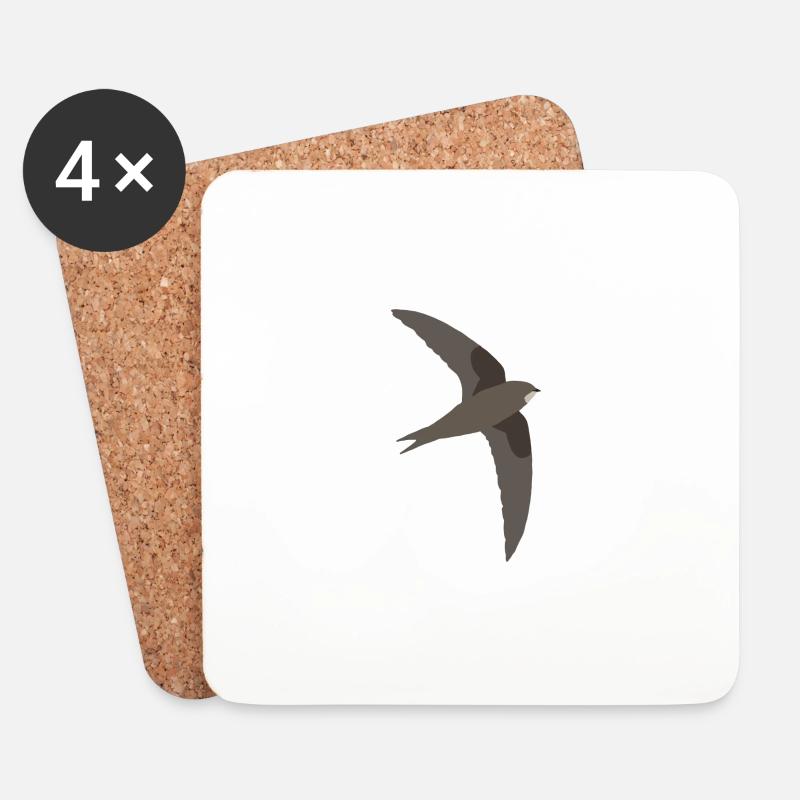 Mauersegler - Untersetzer (4er-Set) - Weiß