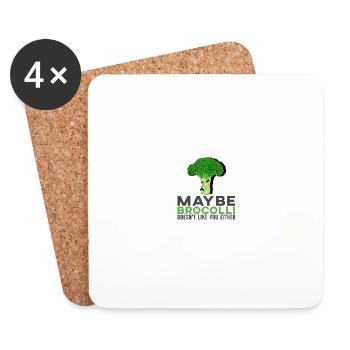 Eat broccoli - Coasters (set of 4) - white - Front