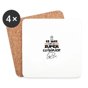 ce mec est un super cuisinier - Dessous de verre (lot de 4) - blanc - Devant