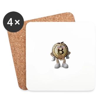 Bitcoin Dude - Coasters (set of 4) - white - Front