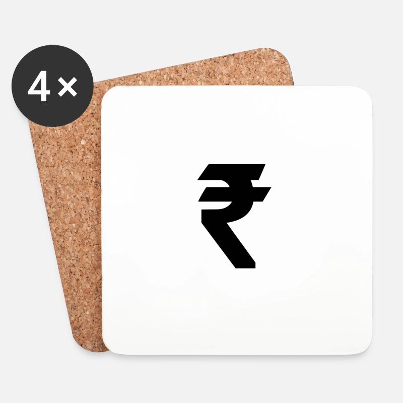 Rupee Domains - Untersetzer (4er-Set) - Weiß