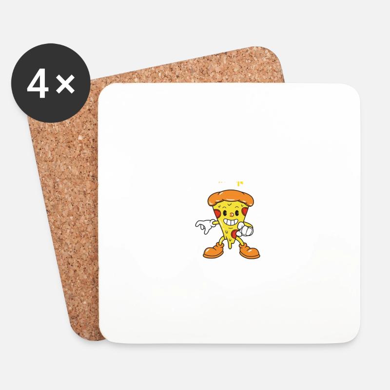 Pizza - Untersetzer (4er-Set) - Weiß
