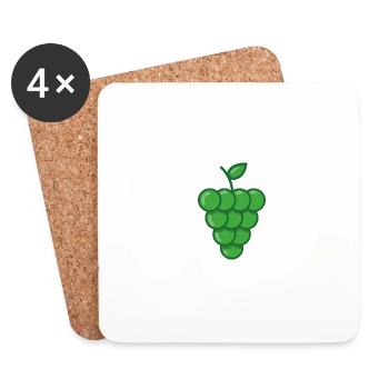 Weintrauben Obst Trauben - Untersetzer (4er-Set) - Weiß - Vorne