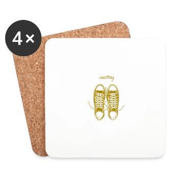 Sneaker shoestring - Coasters (set of 4) - white - Front