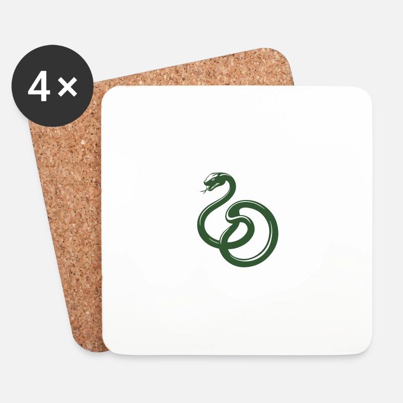 Schlangen Logo - Untersetzer (4er-Set) - Weiß