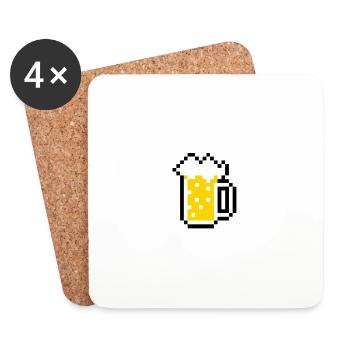 Bier Bier Bier - Untersetzer (4er-Set) - Weiß - Vorne