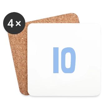 10. 10 YEARS. 10th ANNIVERSARY. 10 YEAR ANNIVERSARY. - Coasters (set of 4) - white - Front