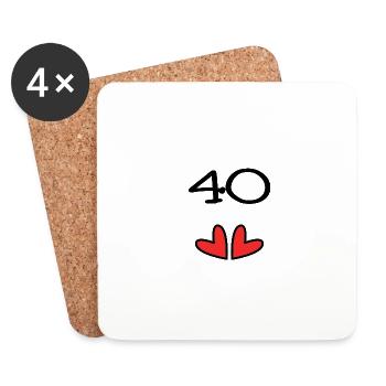 40. 40 YEARS. 40th ANNIVERSARY. 40TH ANNIVERSARY. - Coasters (set of 4) - white - Front