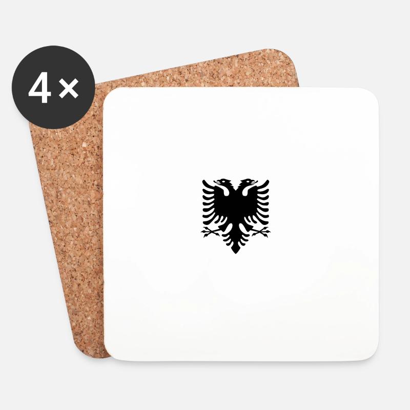 Albanien - Untersetzer (4er-Set) - Weiß