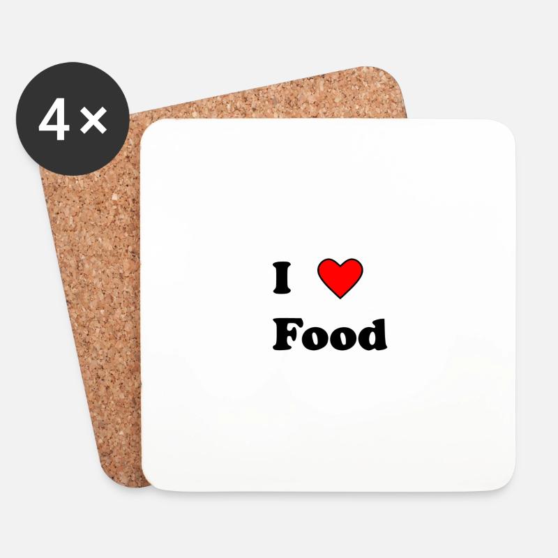 I love Food - Untersetzer (4er-Set) - Weiß