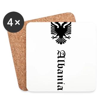 Albanie - Dessous de verre (lot de 4) - blanc - Devant