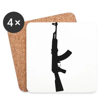 AK-47 - Dessous de verre (lot de 4) - blanc - Devant