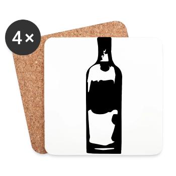 Bouteille de vodka - Dessous de verre (lot de 4) - blanc - Devant