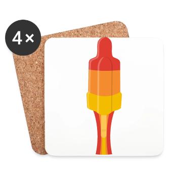I'm going like a rocket - SOLO with beam - Coasters (set of 4) - white - Front