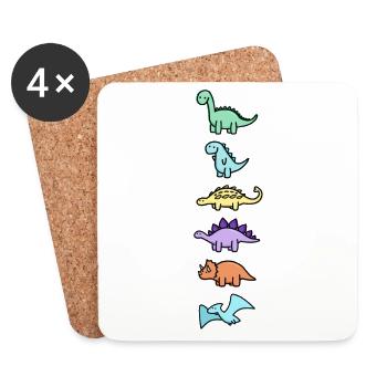 Cute Dinos - Coasters (set of 4) - white - Front