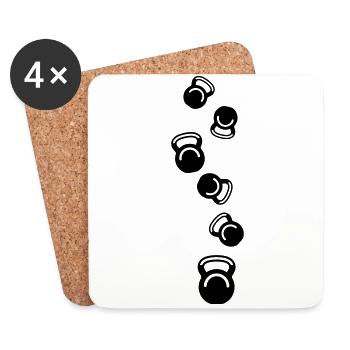 Dumbbell weights icon - Coasters (set of 4) - white - Front