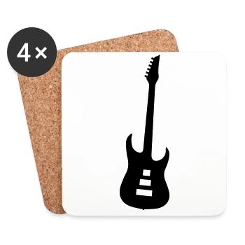 Gitarre Symbol - Untersetzer (4er-Set) - Weiß - Vorne