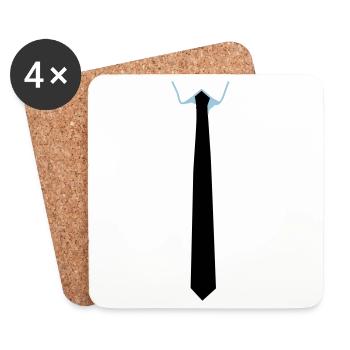 Stropdas - cravate - Dessous de verre (lot de 4) - blanc - Devant