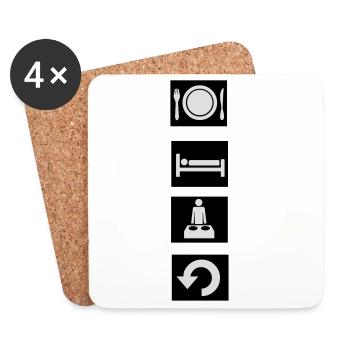 Eat, sleep, rave, repeat. - Coasters (set of 4) - white - Front