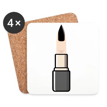 Fingerlipstick Goth - Coasters (set of 4) - white - Front