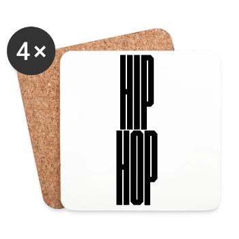 Hip Hop bold logo design  - Coasters (set of 4) - white - Front