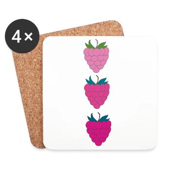 himbeeren - Untersetzer (4er-Set) - Weiß - Vorne