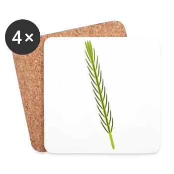 Rosemary Botanical Illustration - Coasters (set of 4) - white - Front