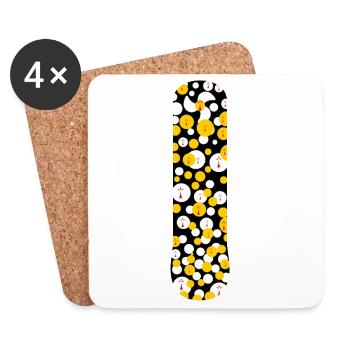 Glowing Orbs on a Black Background - Coasters (set of 4) - white - Front