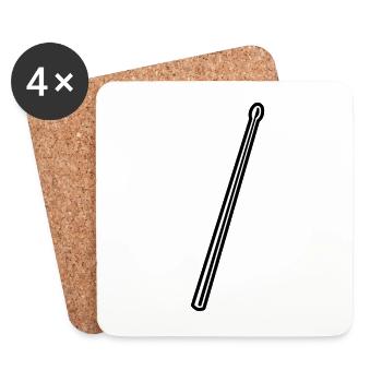 Bâton de tambour - Dessous de verre (lot de 4) - blanc - Devant