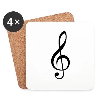 clef icon - Coasters (set of 4) - white - Front