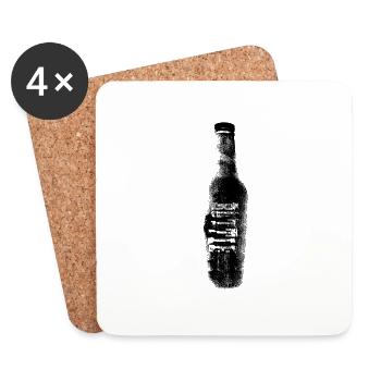 Bierflasche Bottle - Untersetzer (4er-Set) - Weiß - Vorne