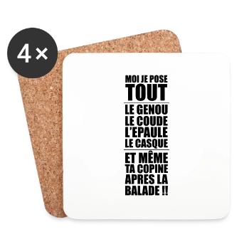 MOI JE POSE TOUT - Dessous de verre (lot de 4) - blanc - Devant