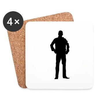 Man body Silhouette vector design - Coasters (set of 4) - white - Front