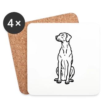 hongarianvizsla_02 - Dessous de verre (lot de 4) - blanc - Devant