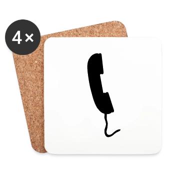telefon - Untersetzer (4er-Set) - Weiß - Vorne