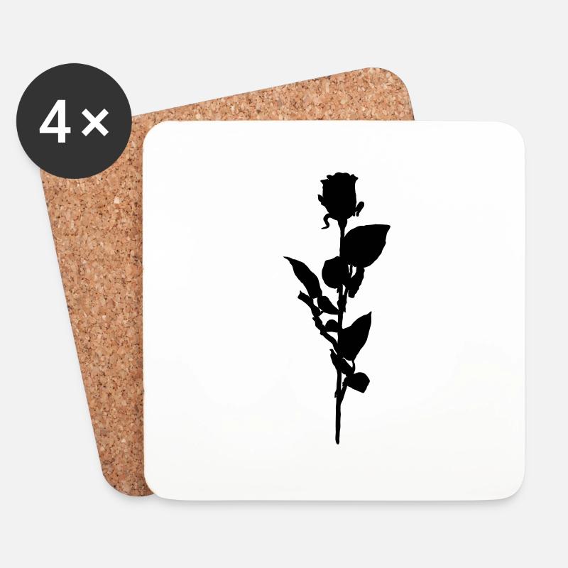 rose - Untersetzer (4er-Set) - Weiß