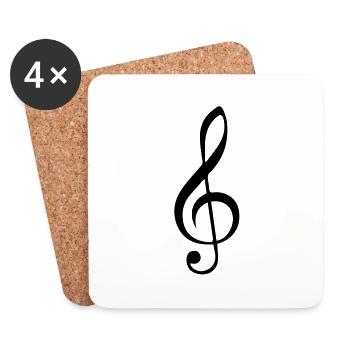 Music Key - Coasters (set of 4) - white - Front