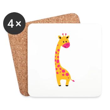 cute giraffe - Dessous de verre (lot de 4) - blanc - Devant