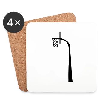 basketball basket throw play club fun sport - Coasters (set of 4) - white - Front