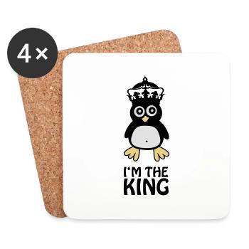 pingu_king2 - Dessous de verre (lot de 4) - blanc - Devant