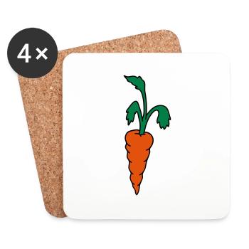 Carotte carotte - Dessous de verre (lot de 4) - blanc - Devant