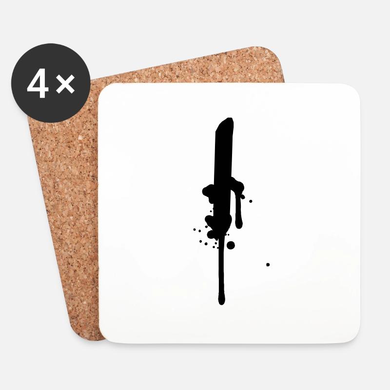 I Strich Linie Graffiti Tropfen Farbklex Spray - Untersetzer (4er-Set) - Weiß