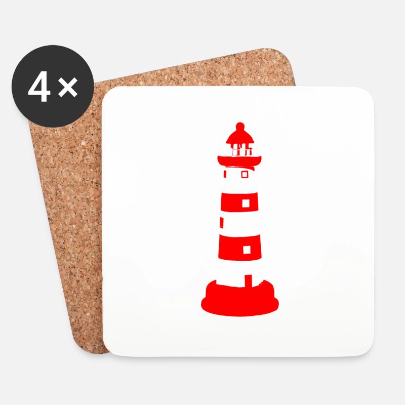 Lighthouse - Coasters (set of 4) - white