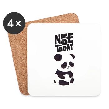 Nope Not Today - Cute Panda - Coasters (set of 4) - white - Front
