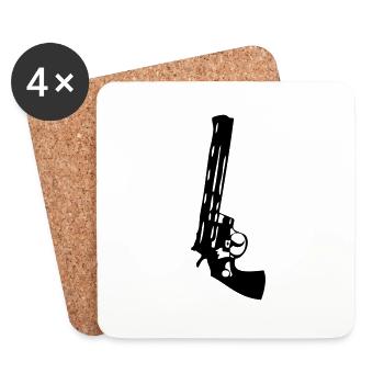 gun gun weapon - Coasters (set of 4) - white - Front