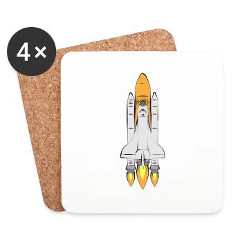 navette spatiale - Dessous de verre (lot de 4) - blanc - Devant